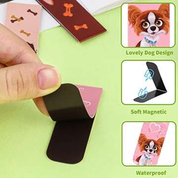48 Pieces Magnetic Bookmarks Cute Dogs Magnetic Page Markers Puppy Magnetic Page Clips for Kids Students Teachers Reading Book Lovers Supplies Party Favors