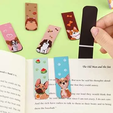 48 Pieces Magnetic Bookmarks Cute Dogs Magnetic Page Markers Puppy Magnetic Page Clips for Kids Students Teachers Reading Book Lovers Supplies Party Favors