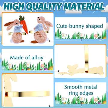 Charming Easter Napkin Rings - Bunny Holder Set for Celebration