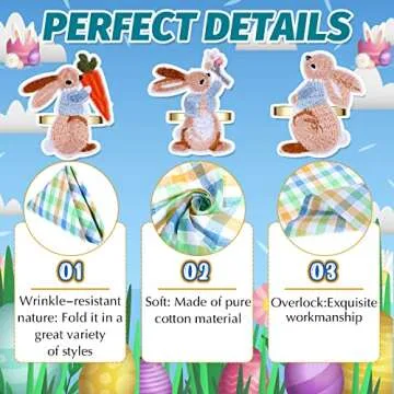 Charming Easter Napkin Rings - Bunny Holder Set for Celebration