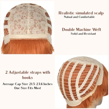 M MISS U HAIR Orange Cosplay Wig for Halloween Fun