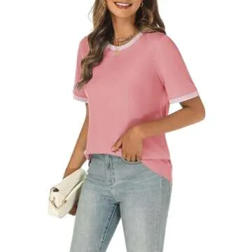 Women 2025 Summer Short Sleeve T-Shirts for Casual Style