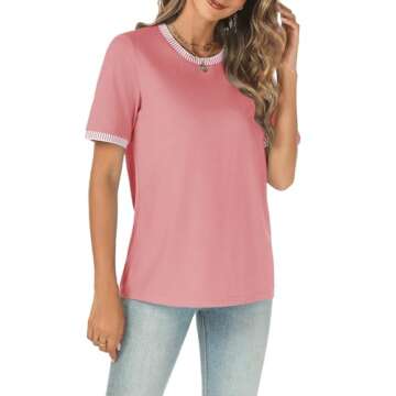 Women 2025 Summer Short Sleeve T-Shirts for Casual Style