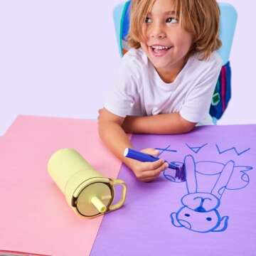 BrüMate Leap 12oz 100% Leakproof Kids Tumbler with Handle and Silicone Soft Straw | Drop Resistant Silicone Sleeve | For Kids 4+ | Insulated Stainless Steel | Cup Holder Friendly | 12oz (Supernova)