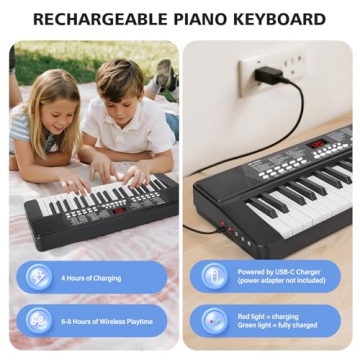 37 Keys Beginner Piano Keyboard - Rechargeable & Versatile