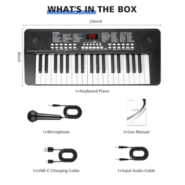 37 Keys Beginner Piano Keyboard - Rechargeable & Versatile