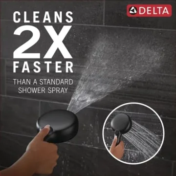 Delta ProClean Matte Black Shower Head with Handheld 75740BL
