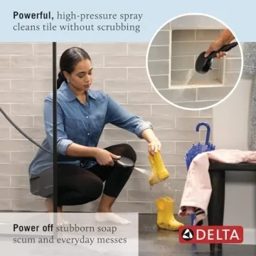 Delta ProClean Matte Black Shower Head with Handheld 75740BL