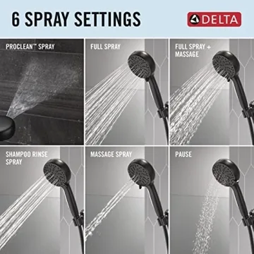Delta ProClean Matte Black Shower Head with Handheld 75740BL