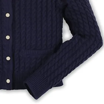Hope & Henry Classic Cable Cardigan for Girls