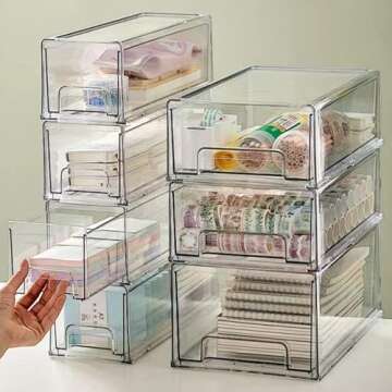 YouLike Stackable Refrigerator Organizer Drawer - 2 Pack