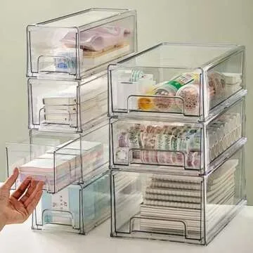 YouLike Stackable Refrigerator Organizer Drawer - 2 Pack