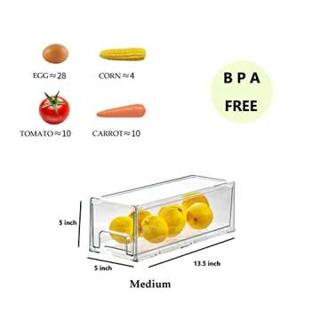 YouLike Stackable Refrigerator Organizer Drawer - 2 Pack