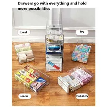 YouLike Stackable Refrigerator Organizer Drawer - 2 Pack