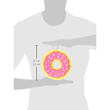 ZippyPaws Donutz - No Stuffing Dog Toys to Keep Them Busy, for Small and Medium Dogs, Squeaky Pet Toy for Boredom, Unstuffed Chew Toy, Soft Plush Puppy Products, Funny Food Toy - Strawberry Donut