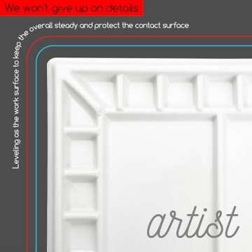 MEEDEN Ceramic Watercolor Palette：Large Porcelain Artist Paint Palette Rectangle 13 x 9.8 inch - Art Mixing Tray for Gouache, Watercolor, Acrylic Painting - Without a Lid