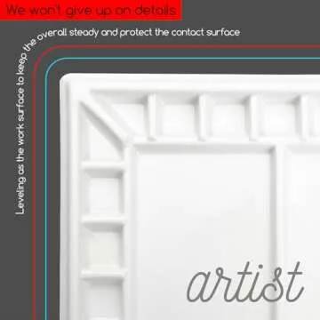 MEEDEN Ceramic Watercolor Palette：Large Porcelain Artist Paint Palette Rectangle 13 x 9.8 inch - Art Mixing Tray for Gouache, Watercolor, Acrylic Painting - Without a Lid