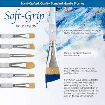 Royal & Langnickel SG-304 Flat Brush Set for Artists