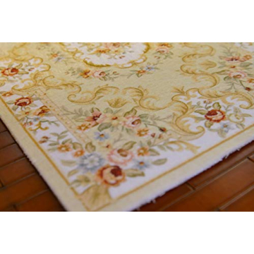 Stunning 1/12 Dollhouse Rug in French Aubusson Design