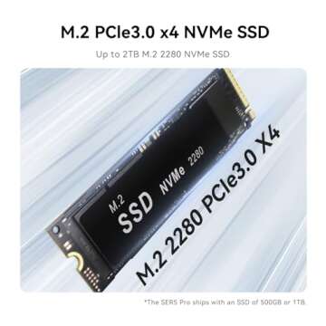 Beelink SER5 PRO Mini PC,AMD Ryzen 7 5850U(8C/16T,up to 4.4 GHz),Mini Computer 32GB DDR4 RAM 1TB M.2 SSD Graphics 8 core 2000 MHz,Support 4K Triple Display/HDMI+DP+Type-C/Wifi6/BT5.2/1000M LAN/USB3.2