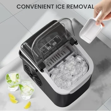 Kismile Countertop Ice Maker, 26Lbs/Day, Portable Ice Maker