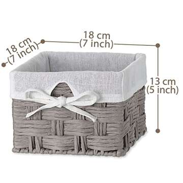 EZOWare Versatile 4-Woven Paper Rope Storage Baskets for Home Organization