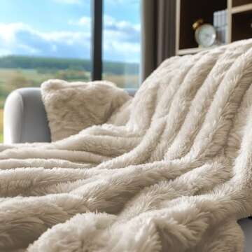 Hyde Lane Fluffy Cute Throw Blankets for Couch Sofa,2 Way Reversible Ultra Soft Long Faux Fur,Shaggy...