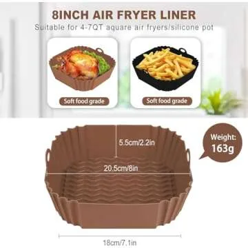 Boribim Reusable Square Silicone Air Fryer Liners