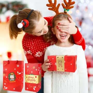 Surprise Gift Box Explosion for Money, Unique Folding Bouncing Red Envelope Gift Box, 2024 Newly Folding Pop-Up Explosion Gift Box, Christmas Boxes Explosion Gift Box for Money and Birthday (Red Christmas)