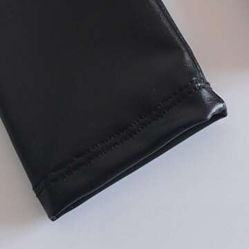 Messy Code Baby Girls Pants Faux Leather Leggings for Toddlers Trousers Black Kids Clothes Boutique Black 3XL(5-6Y)