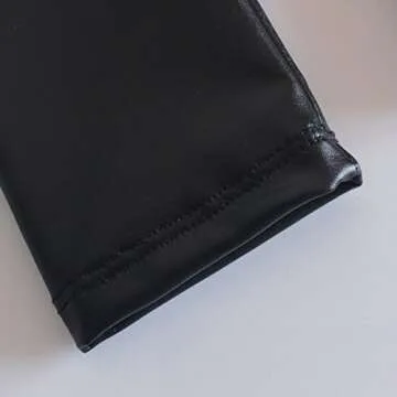 Messy Code Baby Girls Pants Faux Leather Leggings for Toddlers Trousers Black Kids Clothes Boutique Black 3XL(5-6Y)