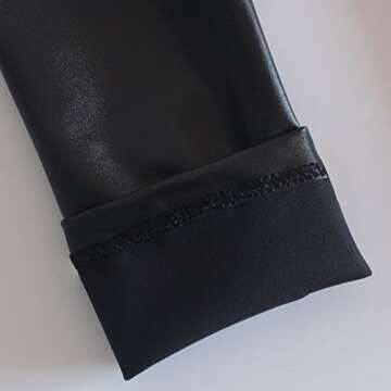 Messy Code Baby Girls Pants Faux Leather Leggings for Toddlers Trousers Black Kids Clothes Boutique Black 3XL(5-6Y)