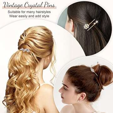 Stylish Waydress Vintage Rhinestone Hair Pins for Women