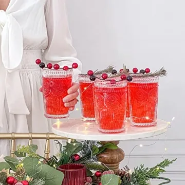 Kate Aspen Vintage Drinking Glasses Set of 6 for Stylish Cocktails