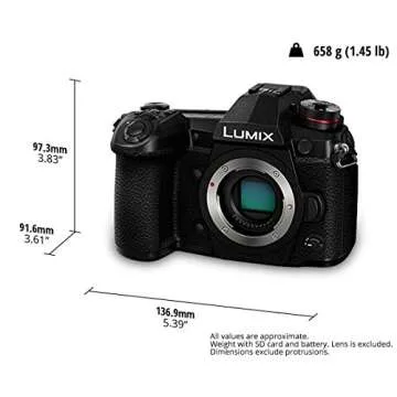 Panasonic LUMIX G9 4K Digital Camera, 20.3 Megapixel Mirrorless Camera Plus 80 Megapixel High-Resolution Mode, 5-Axis Dual I.S. 2.0, 3-Inch LCD, DC-G9 (Black)