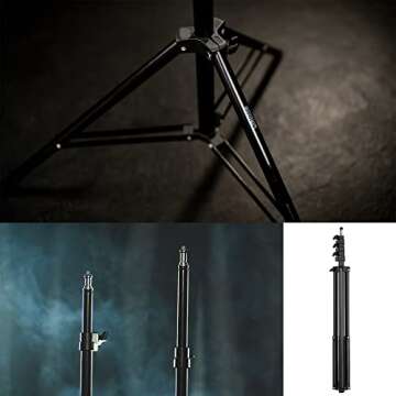 Fovitec Pack of Two Portable 7'6" Spring Cushioned Adjustable Height Aluminum Light Stand Kit with Carrying Bag, for Photo Studio and Video Lights, LED Panels, Ring Light, Monolight, and Accessories