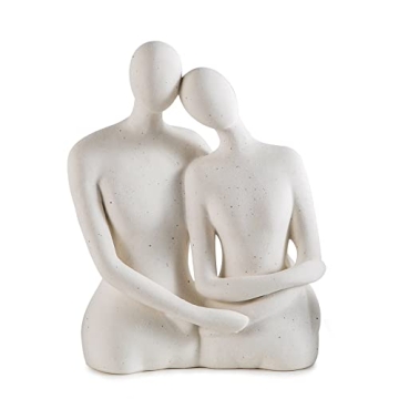 Mowtanco Couple Statue | Abstract Ceramic Figurine for Home Decor