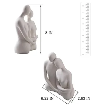 Mowtanco Couple Statue - 8.07 Inch Abstract Decor