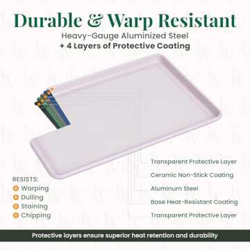 Larder & Vine 8-Piece Bakeware Set | Non-Stick Baking Set with Ceramic Finish | PFAS, PFOA, PTFE, and BPA Free Baking Essentials | Baking Sheets, Muffin Tins and Assorted Baking Pans | Lavender