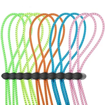 Frienda Adjustable Goggle Bungee Straps – 10 Colorful Sets w/ Lock Clamp