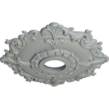 Ekena Millwork CM18RL Riley Ceiling Medallion, 18"OD x 3 1/2"ID x 1 1/2"P, Primed