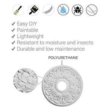 Ekena Millwork Riley Ceiling Medallion for Home Decor Upgrade