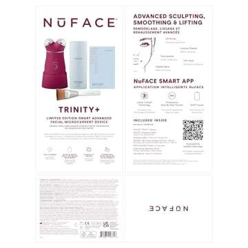 NuFACE TRINITY+ Microcurrent Facial Device Kit - Limited Edition Velvet Rose with Gel Activator & Cl...