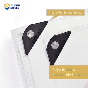 GUARD SHIELD White Tarps Heavy Duty Waterproof 20x20 Feet Large Thick Tarp Cover 12mil