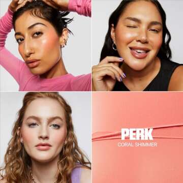 Milk Makeup Lip + Cheek, Perk (Coral Shimmer) - 0.21 fl oz - Cream Blush & Lip Color - Buildable & Blendable - 1,000+ Swipes Per Stick - Non-Comedogenic - Vegan, Cruelty Free