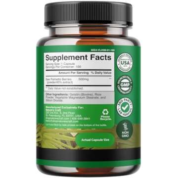 Extra Strength Saw Palmetto Extract - Advanced Herbal Complex for Hair Health and Urinary Support wi...