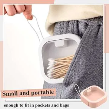 Kathfly 6 Pcs Hair Tie container Qtip Dispenser Organizer Hair Tie holder Travel Portable Qtip Bobby Pin Holder Cotton Swabs Dispenser women Hair Bathroom Storage Accessory(Pink, White)