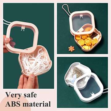 Kathfly 6 Pcs Hair Tie container Qtip Dispenser Organizer Hair Tie holder Travel Portable Qtip Bobby Pin Holder Cotton Swabs Dispenser women Hair Bathroom Storage Accessory(Pink, White)