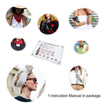 YOUR SMILE Silk Like Scarf Women's Fashion Pattern Large Square Satin Headscarf Brown Carriage