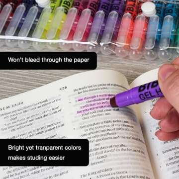 U.S. Office Supply Bible Safe Gel Highlighters, Pack of 16-2 Sets of 8 Bright Neon Fluorescent Highlight Colors Yellow, Orange, Pink, Purple, Green, Blue - Won't Bleed, Fade or Smear - Study Guide